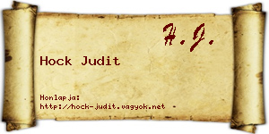 Hock Judit névjegykártya